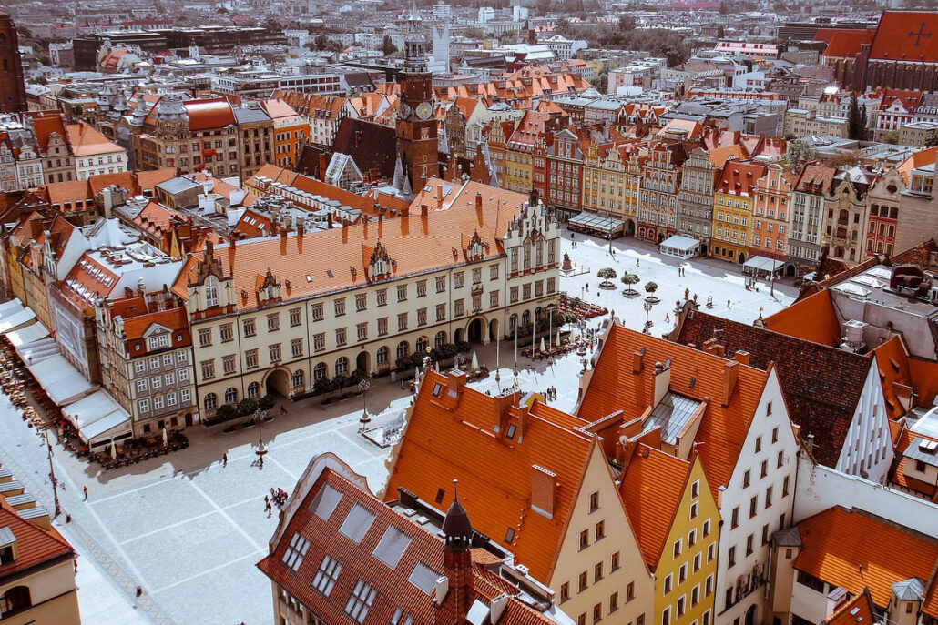 Ansicht Altstadt Breslau von oben